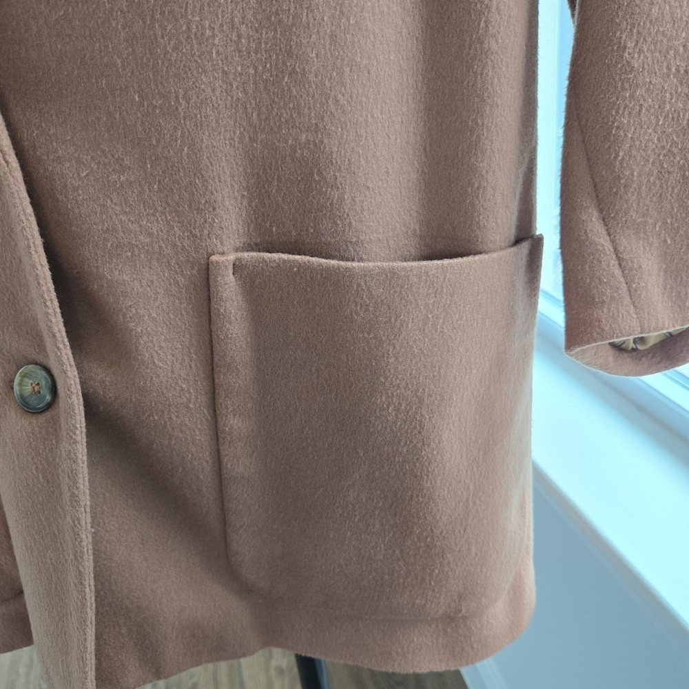 Ann Taylor Overcoat Womens Size 8 Brown Wool Cashmere Blend Lined Classic Coat - Picture 3 of 13